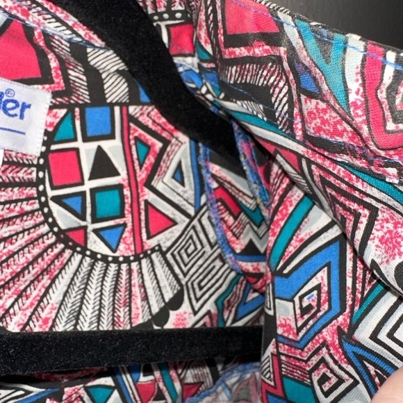 Wrangler vintage retro geometric button front padded shoulder western blouse S - Picture 8 of 8